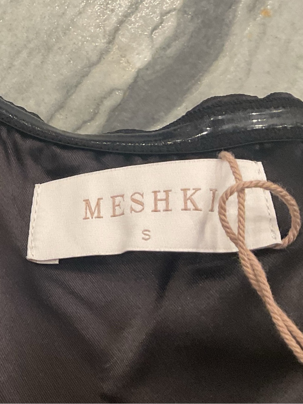 Meshki Black Strapless Mini Dress with White Bust Detail - Picture 9 of 11
